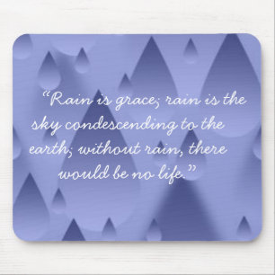 Tapis De Souris Baisses bleues de pluie avec la citation Mousepad