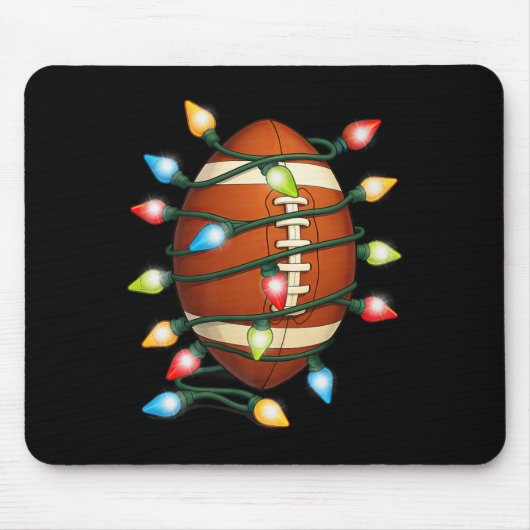 Tapis De Souris Bal de football de Noël Lumières (Devant)