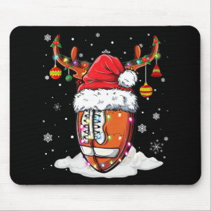 Tapis De Souris Bal de football Santa Hat Reindeer lumières de Noë