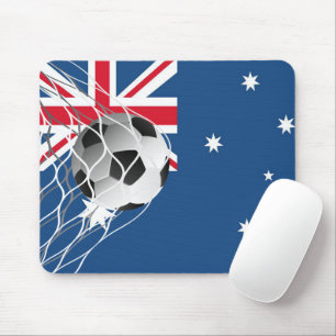 Tapis De Souris Bal De Football Sur Drapeau Australien
