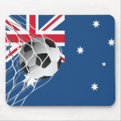 Tapis De Souris Bal De Football Sur Drapeau Australien (Devant)