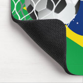 Tapis De Souris Bal De Football Sur Drapeau Brésilien (Coin)