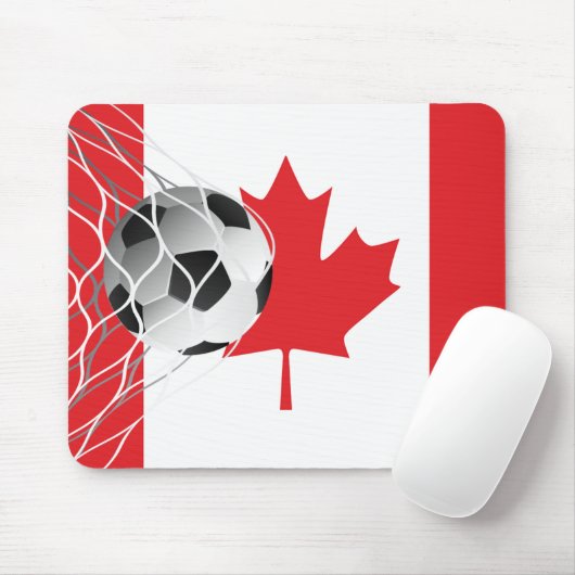 Tapis De Souris Bal De Football Sur Drapeau Canadien (Avec souris)
