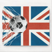 Tapis De Souris Bal De Football Sur Drapeau Du Royaume-Uni (Devant)