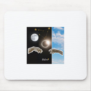 Tapis De Souris Balance Astrology Eclipse and Moon Surreal Poster