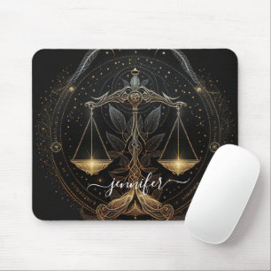 Tapis De Souris Balance zodiaque noir et or