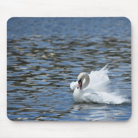Tapis De Souris Balayage de cygne dans l'eau (Devant)