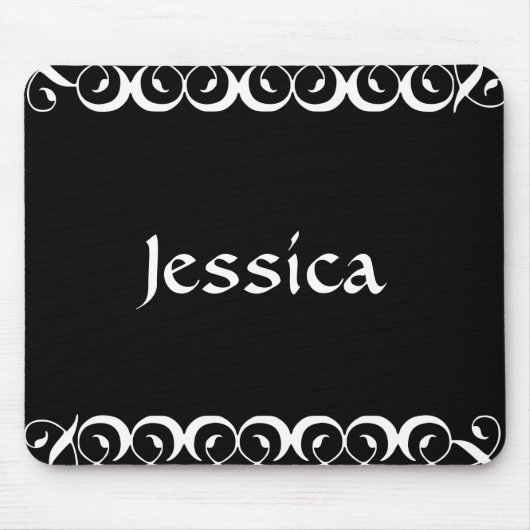 Tapis De Souris Balayage Floral Décoratif Avec Initiale Personnali (Devant)