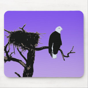 Tapis De Souris Bald Eagle at Sunset - Art original de la faune