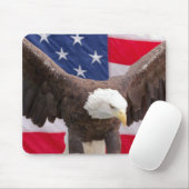 Tapis De Souris Bald Eagle avec le drapeau américain (Avec souris)