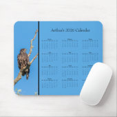 Tapis De Souris Bald Eagle: Customize full year 2026 calendar (Avec souris)
