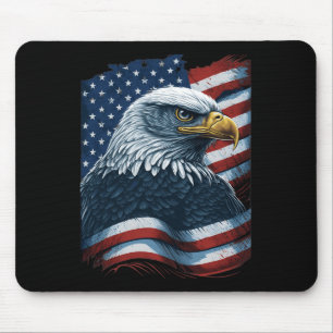 Tapis De Souris Bald Eagle Fier drapeau américain patriotique 4°