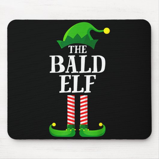 Tapis De Souris Bald Elf Matching Family Group Christmas Party Pyj (Devant)