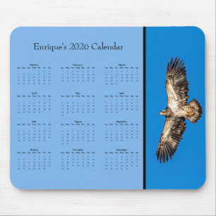 Tapis De Souris BaldEagle : Personnalisez calendrier complet 2026 