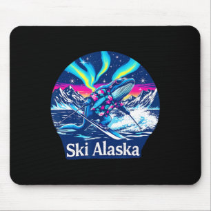 Tapis De Souris Baleine appréciant le ski dans l'aventure en Alask