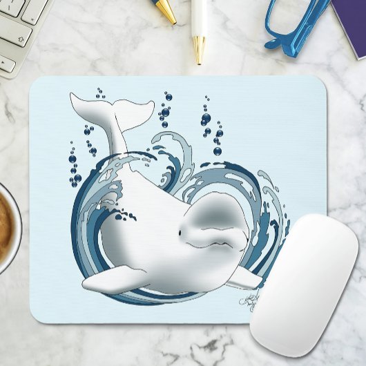 Tapis De Souris Baleine Béluga Bleue