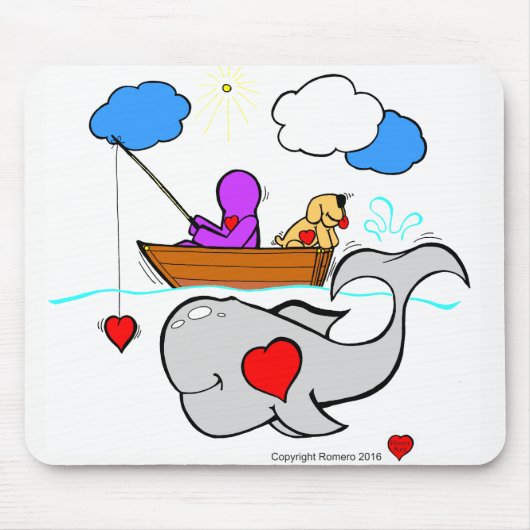 Tapis De Souris Baleine d'art de coeur (Devant)