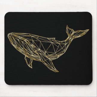Tapis De Souris Baleine géométrique en or de luxe