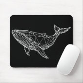 Tapis de souris baleine géométrique moderne (Avec souris)