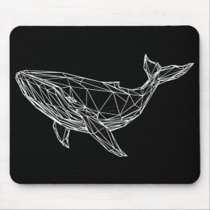 Tapis de souris baleine géométrique moderne