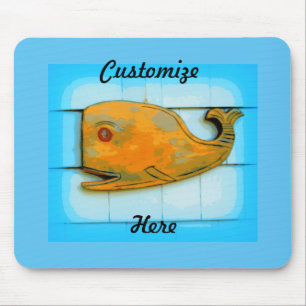Tapis De Souris baleine joyeuse souriante bleu Thunder_Cove