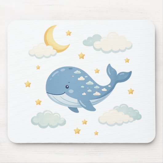 Tapis De Souris Baleine Nuageuse de Rêve (Devant)