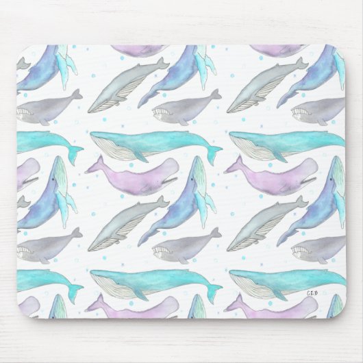 Tapis De Souris Baleines et bulles Souris (Devant)