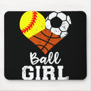 Tapis De Souris Ball Girl Funny Softball Soccer Basketball Girl Pr