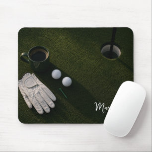 Tapis De Souris Balle de golf sur le green prête à être jouée