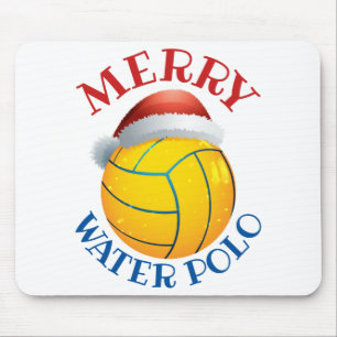 Tapis De Souris Balle de Noël Water Polo avec Santa Hat