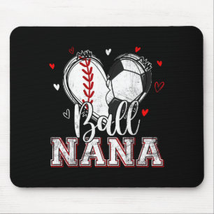 Tapis De Souris Balle nana baseball football coeur nana des deux
