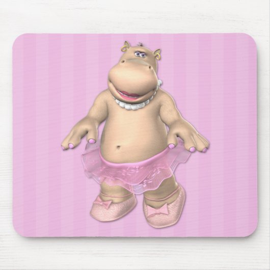 Tapis De Souris Ballerine Mousepad d'hippopotame (Devant)