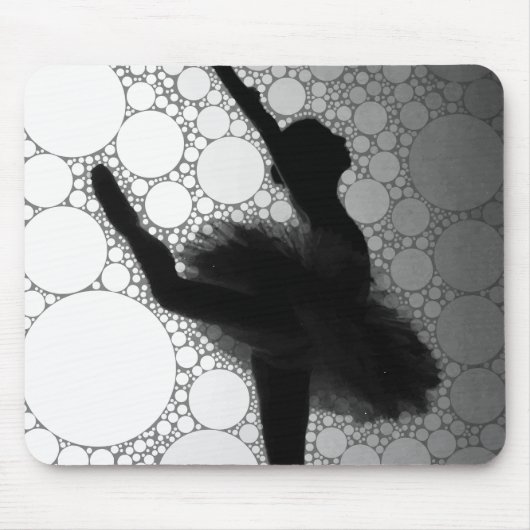 Tapis De Souris Ballet Black Blanc Danse Ballerina (Devant)