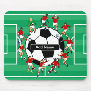 Tapis De Souris Ballon de football et joueurs personnalisés