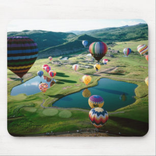 Tapis De Souris Ballons à air chauds au-dessus des lacs Mousepad