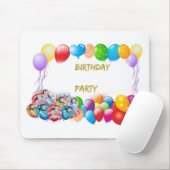 Tapis De Souris Ballons d'anniversaire rose (Avec souris)