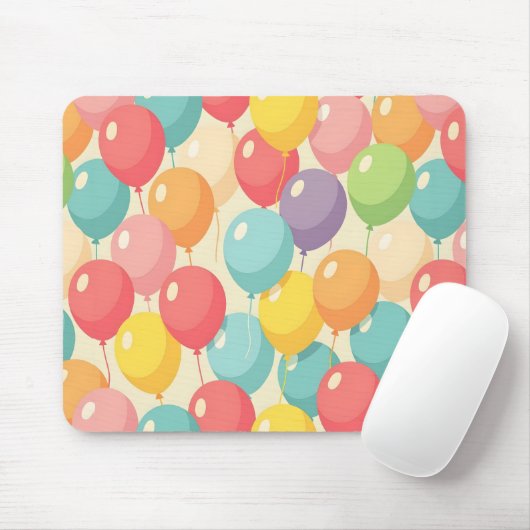 Tapis De Souris Ballons de fête de différentes couleurs (Avec souris)