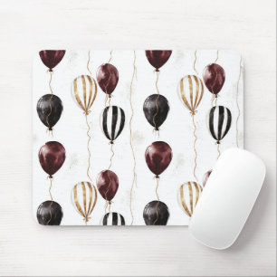 Tapis De Souris Ballons Rouge Bourgogne Noir Or Blanc