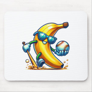 Tapis De Souris Banana Sungles Face Funky Fruit Cool Banana Funny