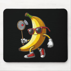Tapis De Souris Banana Sungles Jouer Badminton Funny Fruit Sport
