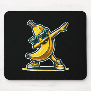 Tapis De Souris Banane mignonne aux lunettes de soleil danse chemi
