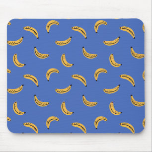 Tapis De Souris Bananes graphiques bleues - motif audacieux de fru