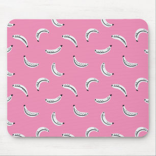 Tapis De Souris Bananes graphiques roses - motif audacieux de frui