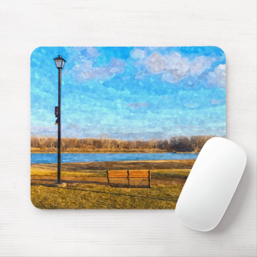 Tapis De Souris Banc de la rivière Missouri Painty (Avec souris)