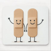 Tapis De Souris Bandage Stick Figure Couple Waving (Devant)