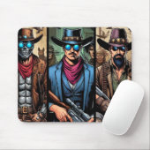 Tapis De Souris bande dessinée de cowboys (Avec souris)