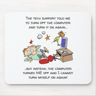 Tapis De Souris Bande dessinée drôle de support technique