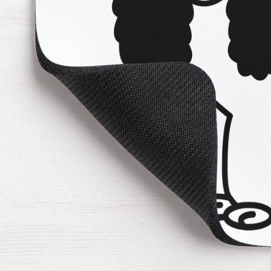 Tapis De Souris Bande dessinée noire et blanche mignonne de cocker (Coin)