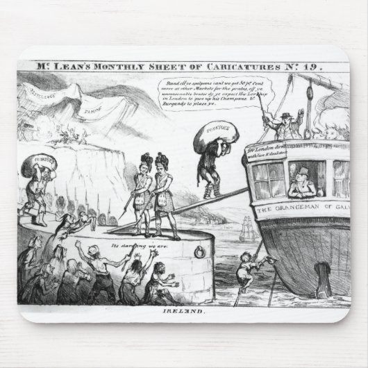 Tapis De Souris Bande dessinée satirique au sujet de l'état de (Devant)