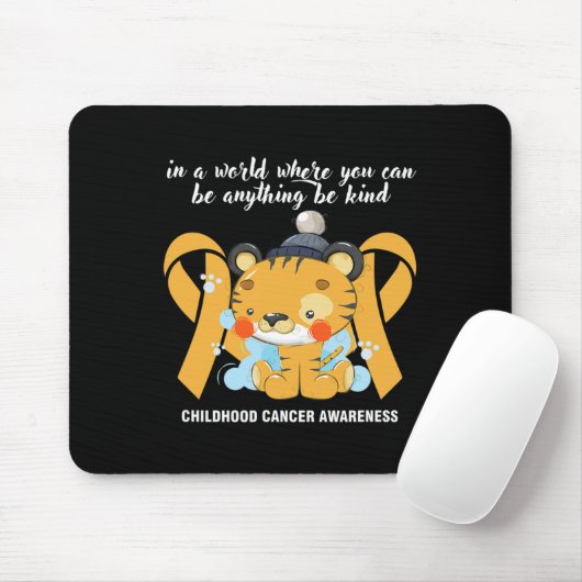 Tapis De Souris Bande jaune douce mois de sensibilisation au cance (Avec souris)